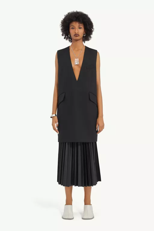 Tailoring Wool Mini Dress - Maxi Dress