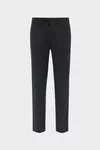 Gris fonc&eacute; - Pantalon en laine &agrave; cordon de serrage