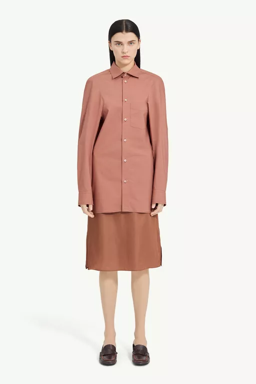 Flattened Cotton Poplin Shirt - Shirts