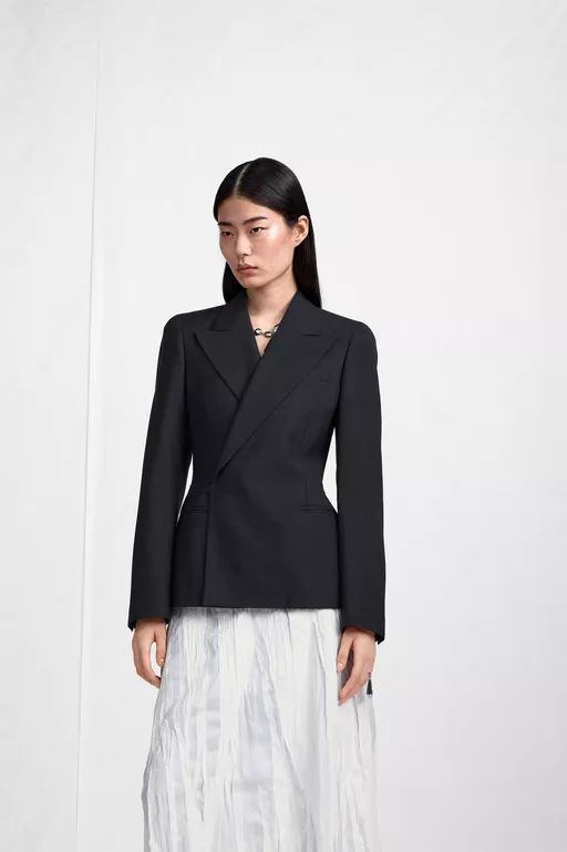 Belted Peak-Lapel Wool Blazer - Jackets