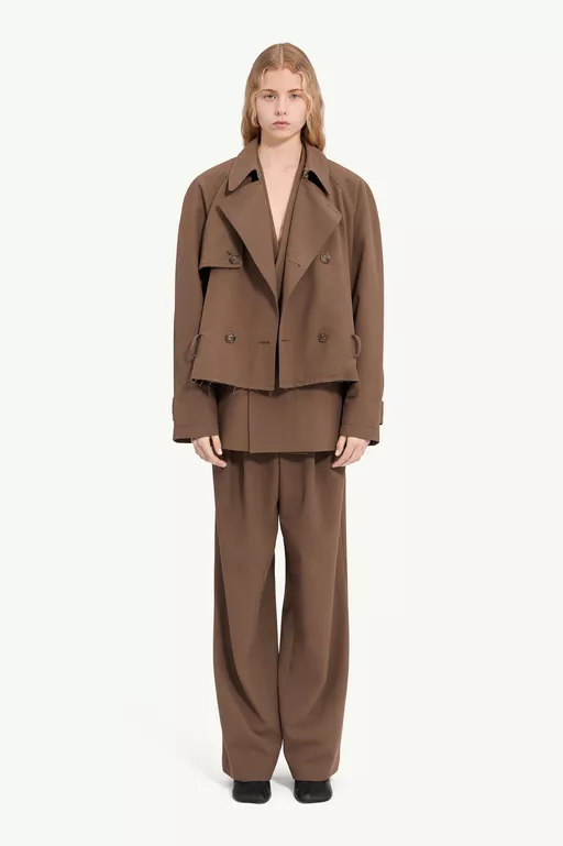 Belted wool blend jacket - Jackets