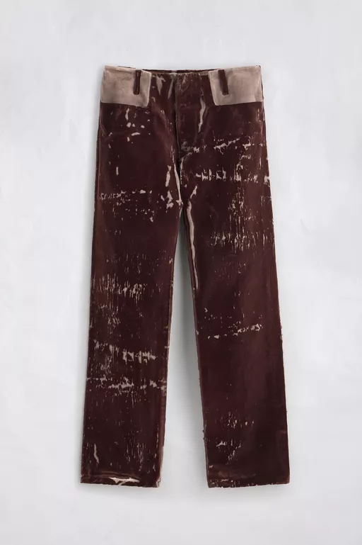 Flocked Denim Trousers - Denim