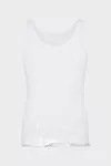 White - Taped Cotton Tank Top