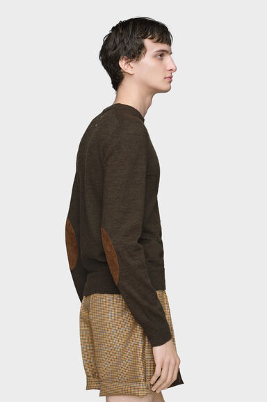 Maglione in lana con toppe sui gomiti - Maglieria - Image 3