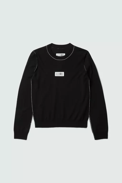 Contrast-trimmed wool blend knit jumper - Knitwear