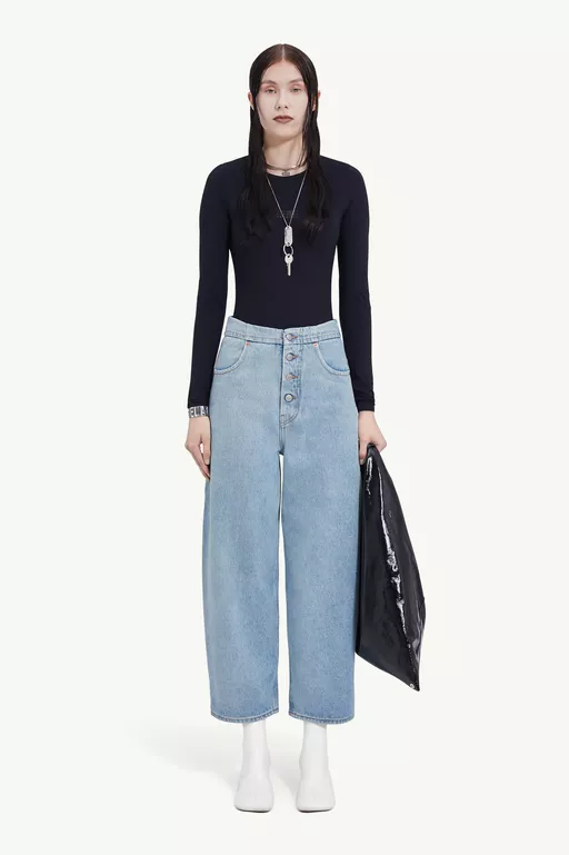 Mid-rise cropped jeans - Denim