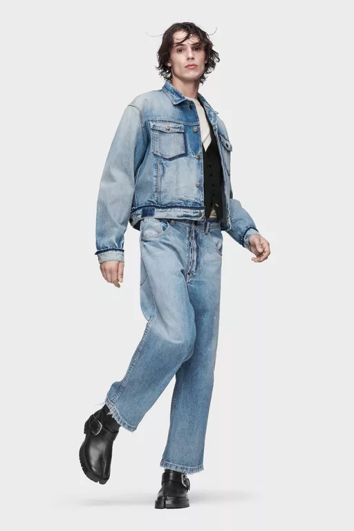 Straight-leg cropped jeans - Denim