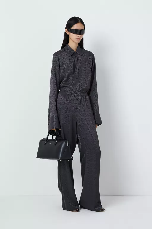 Viscose blend jacquard trousers - Pants
