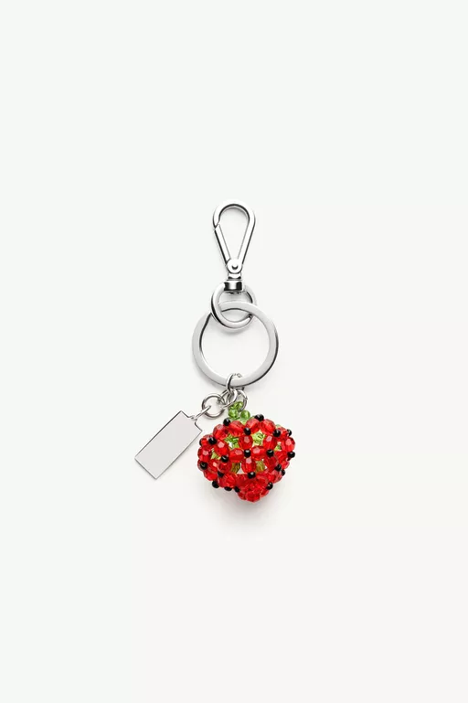 Strawberry Beaded Numeric Keyring - Key Rings