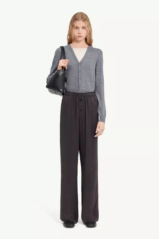 Pantaloni in jacquard misto viscosa