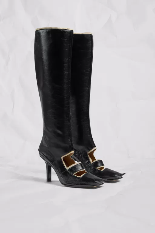 Level Cut-Out Knee Boots - Boots