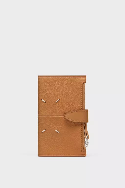 Porte-cartes zipp&eacute; en cuir