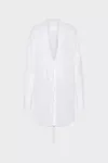 Blanc - Robe chemise &agrave; col en V