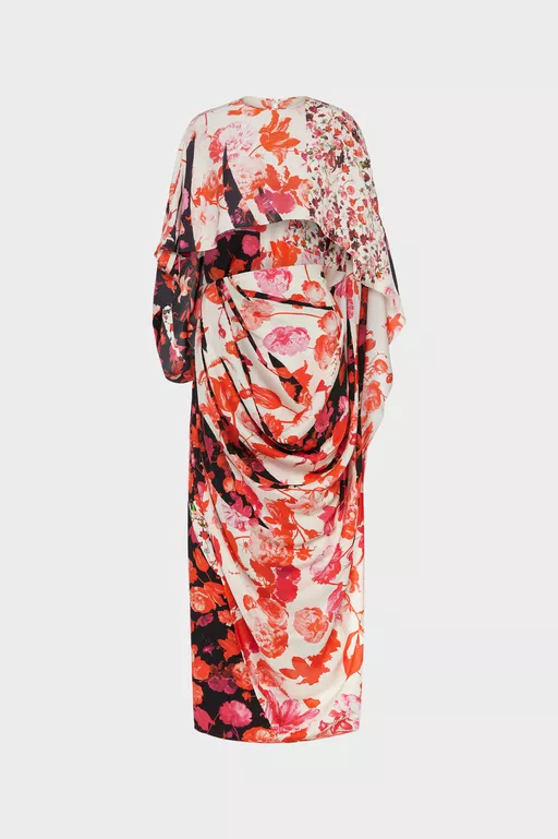 Robe drap&eacute;e florale