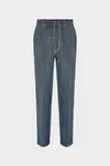 Blue - Double-Dyed Wool Trousers