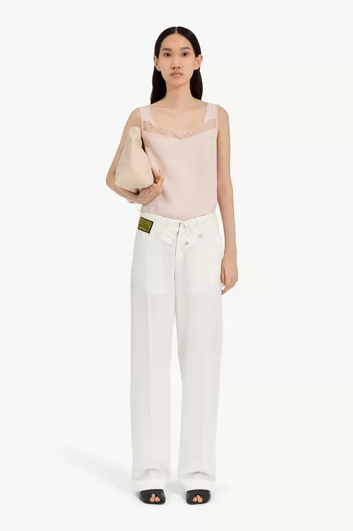 Reverse waistband trousers