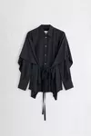 Black - Cape-Sleeve Shirt