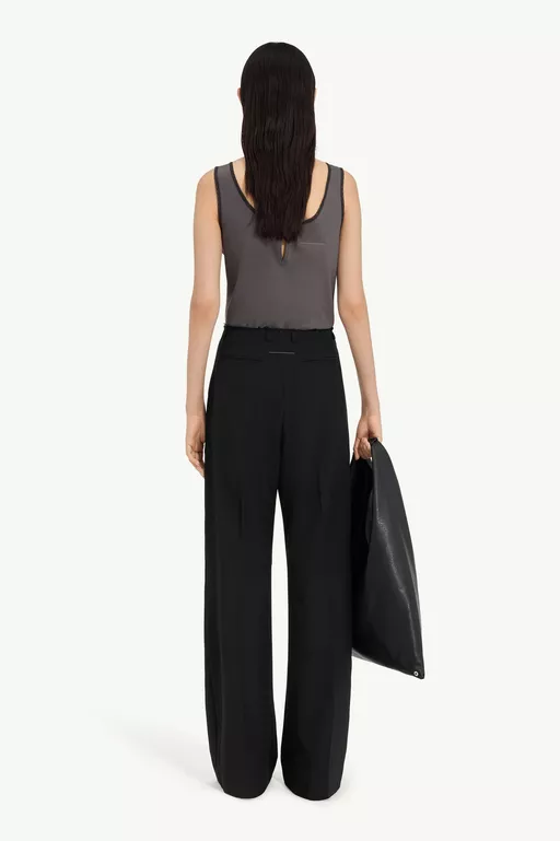 Wool wide-leg trousers - Pants