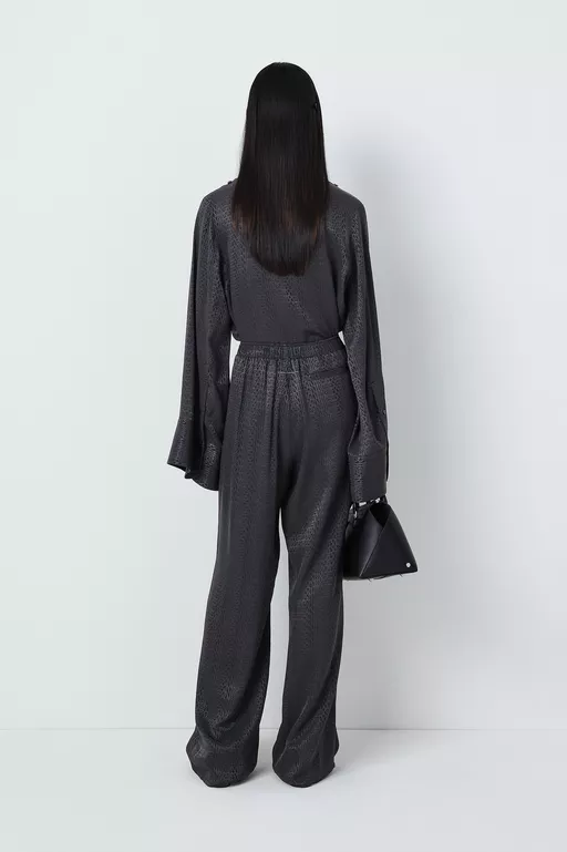 Viscose blend jacquard trousers - Pants