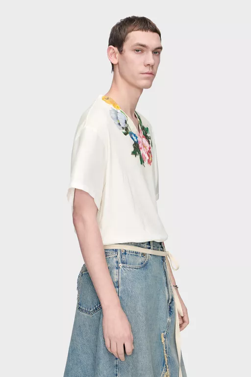 T-shirt in jersey con stampa floreale - T-shirts
