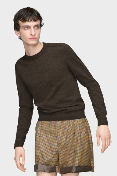 Maglione in lana con toppe sui gomiti - Maglieria - Image 2