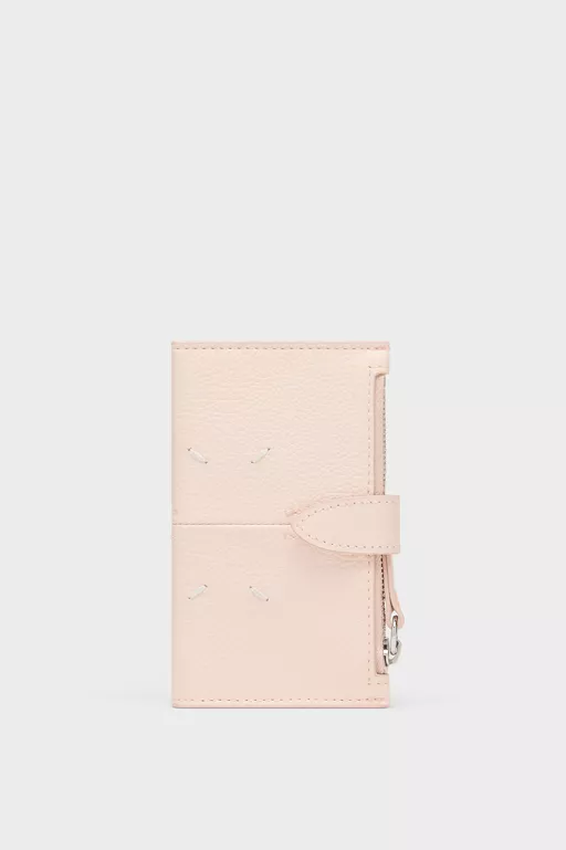 Portacarte in pelle con zip