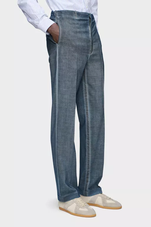 Double-Dyed Wool Trousers - Pants