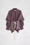 Bordeaux - Cape-Sleeve Paisley Print Shirt