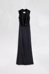 Black - Cowl-Neck Satin Maxi Dress