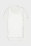 ホワイト - ダブル レイヤード Tシャツ