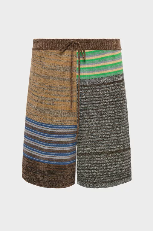 Patchwork Knit Shorts - Shorts