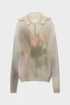 Ecru - Zip Knit Pullover