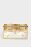 Gold - Four Stitches Double Signet Ring