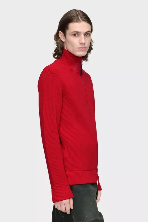 Cardigan in maglia con zip - Maglieria