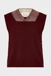 Bordeaux - Gilet en laine vierge bicolore