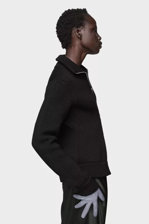 Wool zipped cardigan - Overalls