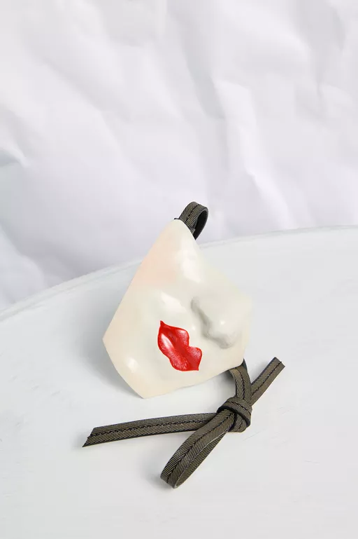 Ceramic Face Charm - Small Leather Goods