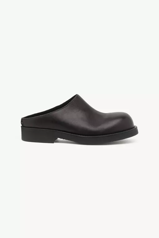 Round-toe leather Biker mules - Slippers