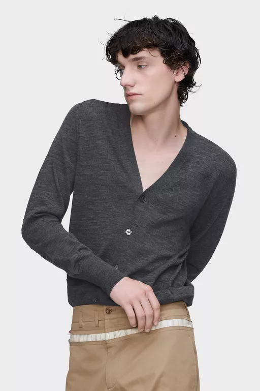 Cardigan in misto lana con scollo a V - Completo