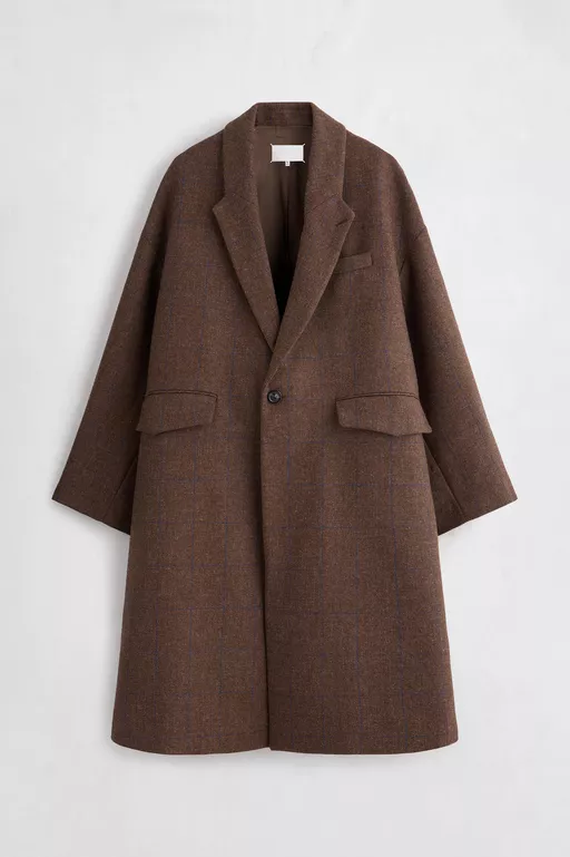 Checked Wool Overcoat