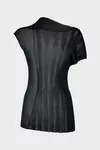 Navy Blue - Fitted Knit Top