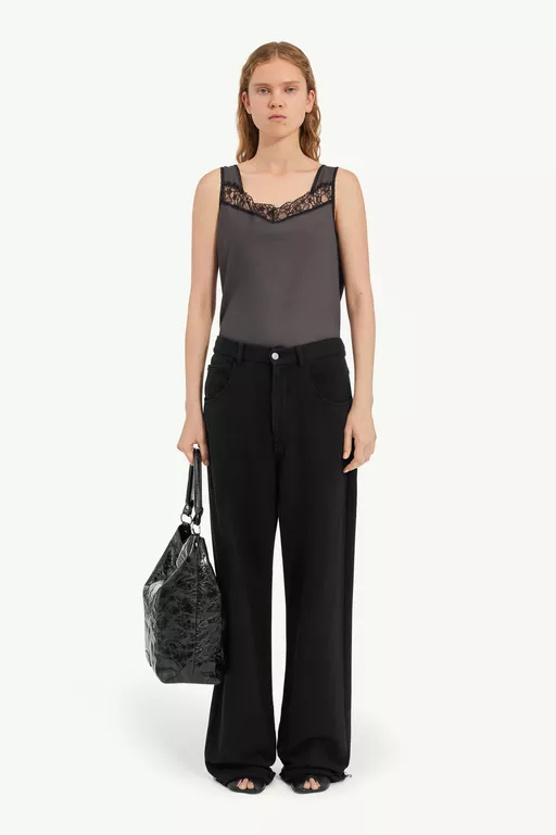 Wide-leg cotton trousers - Pants
