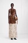 Bordeaux - Slashed Velvet Floral Maxi Dress
