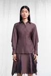 Bordeaux - Cape-Sleeve Paisley Print Shirt