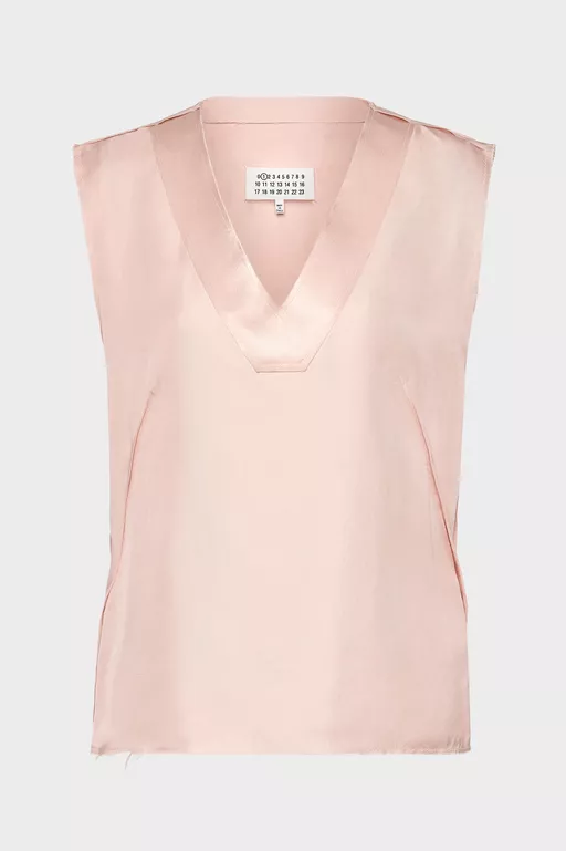 Silk V-Neck Top - Tops