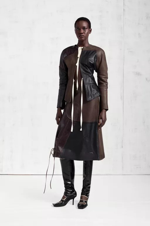 Assemblage Calf Leather Midi Skirt - Midi Skirts