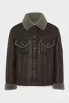 Brown - Waxed shearling jacket