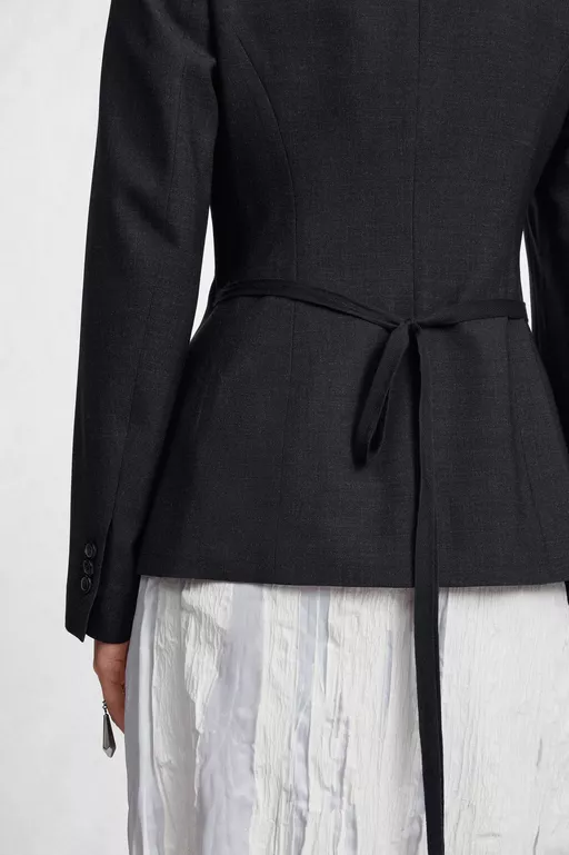 Belted Peak-Lapel Wool Blazer - Jackets