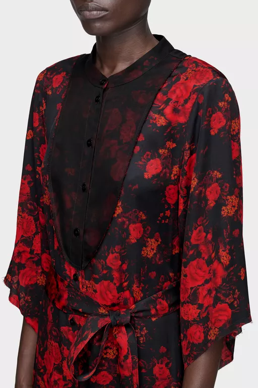 Printed Midi Shirt Dress - Midi Dress