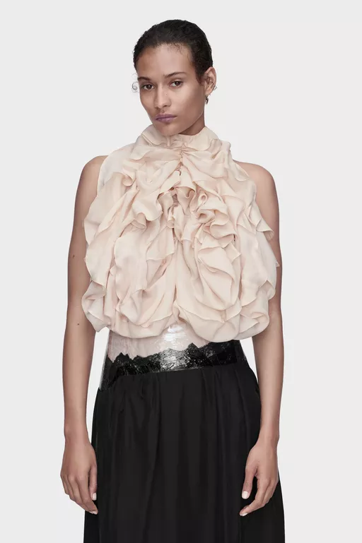 Ruffle Halter Top - Tops